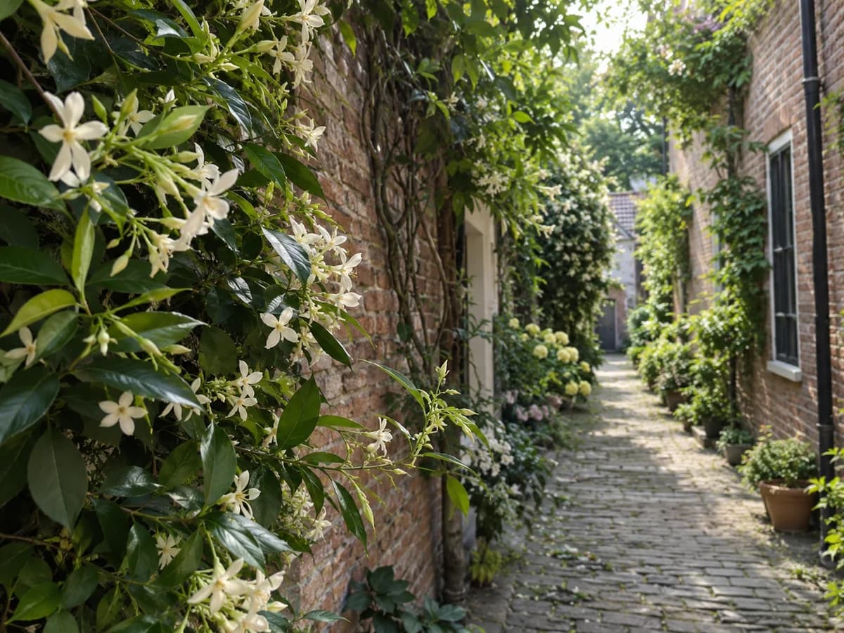 Een stel wandelt samen door een groene straat